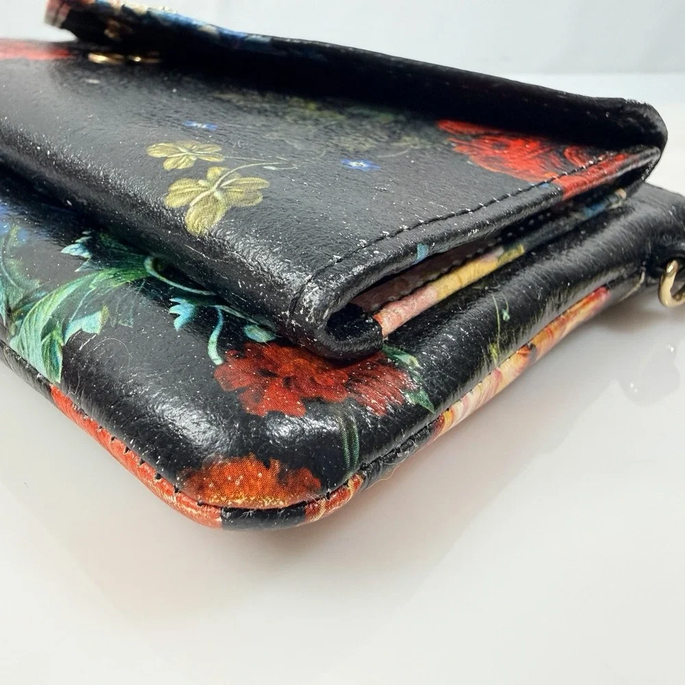 Lodis Italian Leather Wallet Organizer Rosalia Floral Crossbody Purse